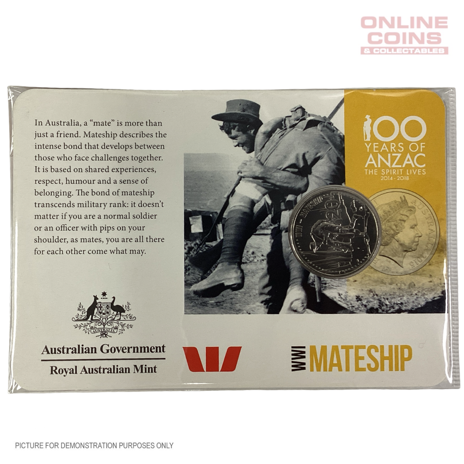 2015 - Royal Australian Mint - 100 Years of ANZAC - WWI Mateship